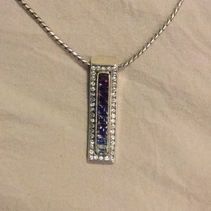 Purple rhinestone necklace